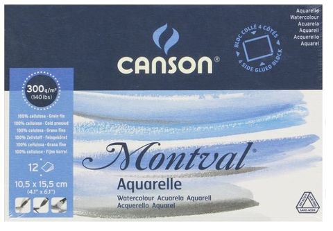 CANSON MONTVAL WATERCOL BLOCK 300G CP 10.5X15.5CM