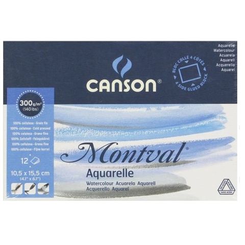 CANSON MONTVAL WATERCOL BLOCK 300G CP 10.5X15.5CM