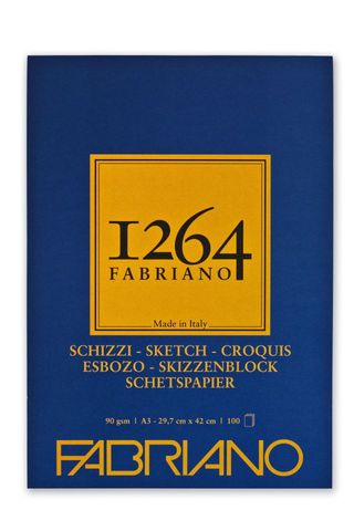 FABRIANO 1264 SKETCH 90G A3 GLUED PAD (100)