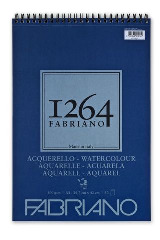 FABRIANO 1264 W/COLOUR 300G A3 TOP SPIRAL PAD (30)