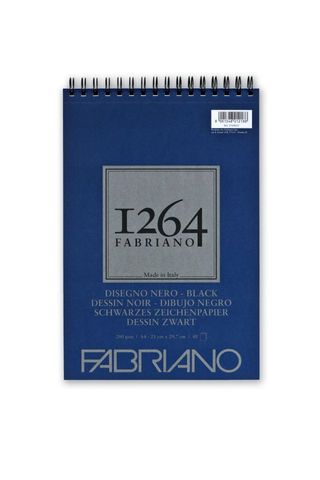 FABRIANO 1264 BLACK 200G A4 TOP SPIRAL PAD (40)