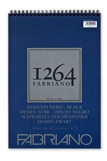 FABRIANO 1264 BLACK 200G A3 TOP SPIRAL PAD (40)