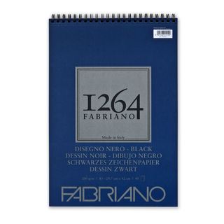 FABRIANO 1264 BLACK 200G A3 TOP SPIRAL PAD (40)