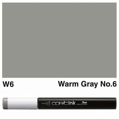 COPIC INK W6 WARM GRAY NO 6 NEW BOTTLE