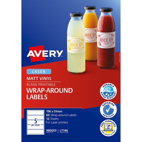 AVERY L7146 WRAPROUND WHITE 12 SHEETS