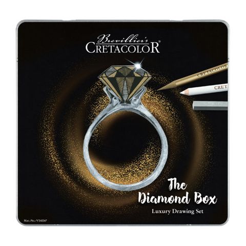 CRETACOLOR DIAMOND METALLIC DRAWING TIN SET 15PC