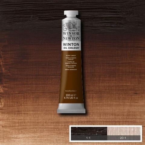 W&N WINTON OIL 200ML BURNT UMBER