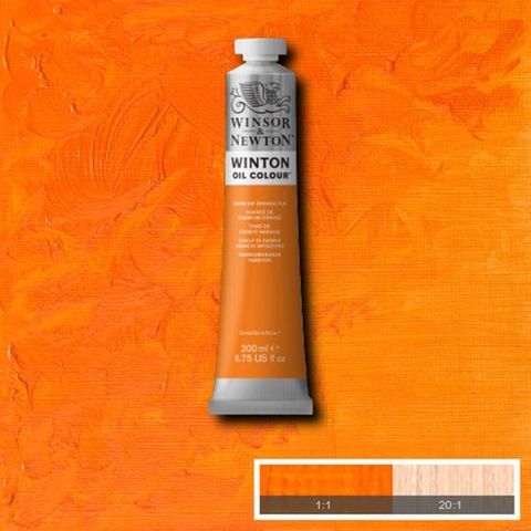 W&N WINTON OIL 200ML CADMIUM ORANGE HUE