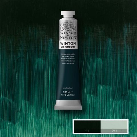 W&N WINTON OIL 200ML PHTHALOCYANINE GREEN DEEP