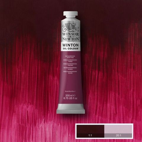 W&N WINTON OIL 200ML QUINACRIDONE DEEP PINK