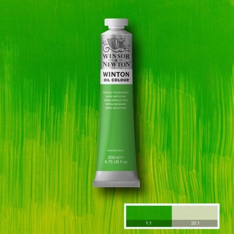 W&N WINTON OIL 200ML PHTHALOCYANINE YELLOW GREEN