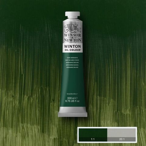 W&N WINTON OIL 200ML DARK VERDIGRIS