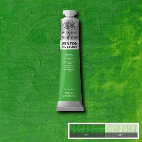 W&N WINTON OIL 200ML PERMANENT GREEN LIGHT