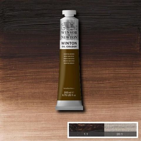 W&N WINTON OIL 200ML VANDYKE BROWN