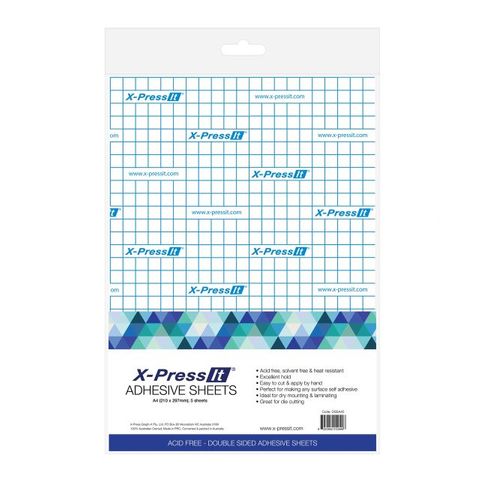 X-PRESS IT DOUBLE SIDED ADHESIVE SHEETS A4 (PKT 5)