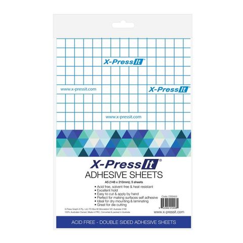 X-PRESS IT DOUBLE SIDED ADHESIVE SHEETS A5 (PKT 5)