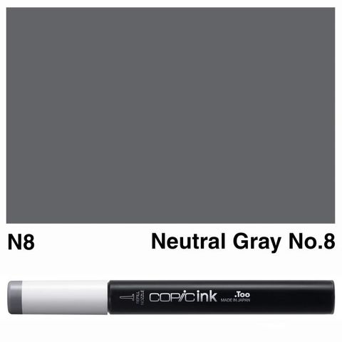 COPIC INK N8 NEUTRAL GRAY NO 8 NEW BOTTLE