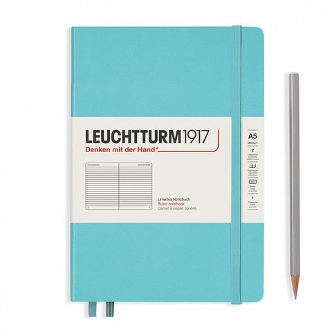 LEUCHTTURM1917 NOTEBOOK A5 RULED AQUAMARINE