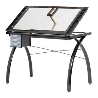 FUTURA CRAFT STATION TABLE BLACK/CLEAR GLASS
