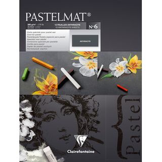 CLAIREFONTAINE PASTELMAT PAD 360G 18X24CM ANTHRACI
