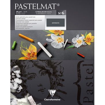 CLAIREFONTAINE PASTELMAT PAD 360G 24X30CM ANTHRACI
