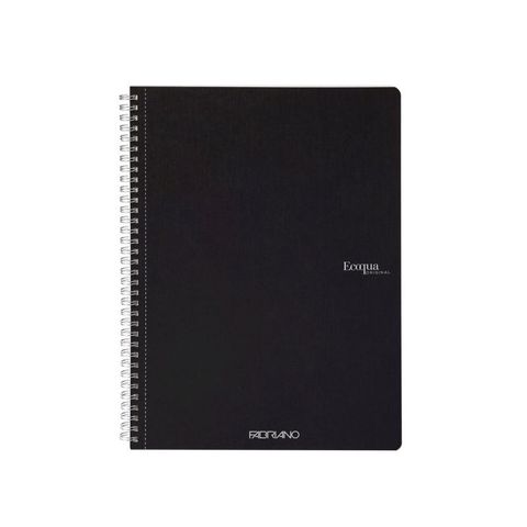 FABRIANO ECOQUA SPIRAL BOOK A4 GRID BLACK PERFORAT