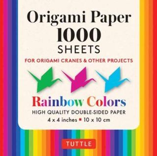 ORIGAMI PAPER RAINBOW COLOURS 1000 SHEETS 10CM