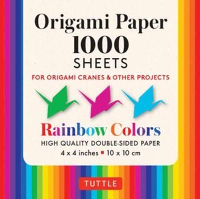 ORIGAMI PAPER RAINBOW COLOURS 1000 SHEETS 10CM