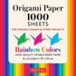 ORIGAMI PAPER RAINBOW COLOURS 1000 SHEETS 10CM