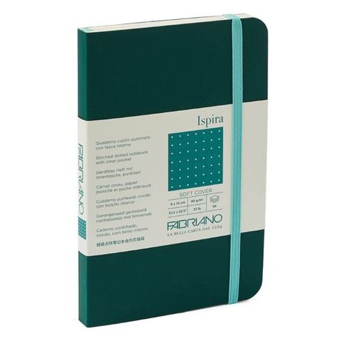 FABRIANO ISPIRA SOFTCOVER BOOK 9X14 DOTS GREEN