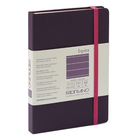 FABRIANO ISPIRA HARDCOVER BOOK 9X14 LINED PURPLE