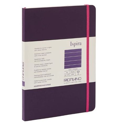 FABRIANO ISPIRA SOFTCOVER BOOK A5 LINED PURPLE