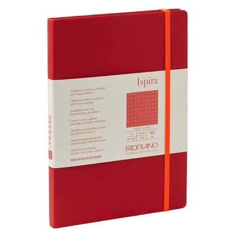 FABRIANO ISPIRA HARDCOVER BOOK A5 DOTS RED