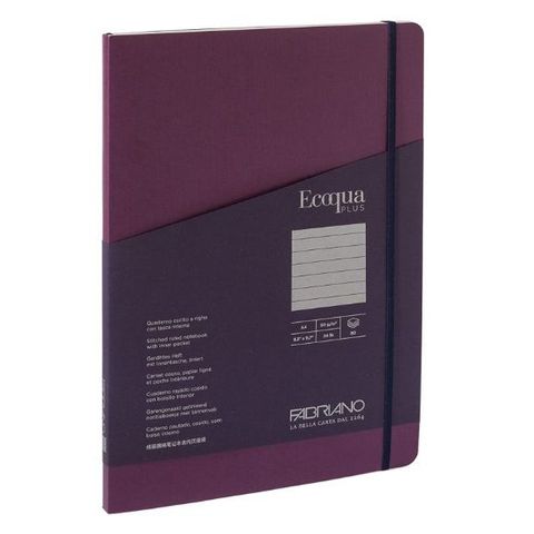 FABRIANO ECOQUA+ STITCHED BOOK A4 LINED WINE