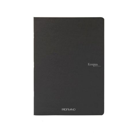 FABRIANO ECOQUA STAPLED NOTEBOOK A4 PLAIN BLACK