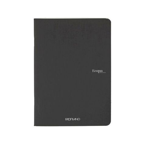 FABRIANO ECOQUA STAPLED NOTEBOOK A4 LINED BLACK