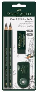 FABER CASTELL 9000 JUMBO PENCIL 4 PIECE SET