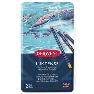 DERWENT INKTENSE PENCILS WATER-SOLUBLE TIN SET 12