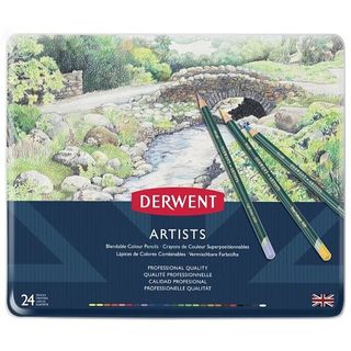 DERWENT ARTISTS COLOUR PENCIL TIN SET 24