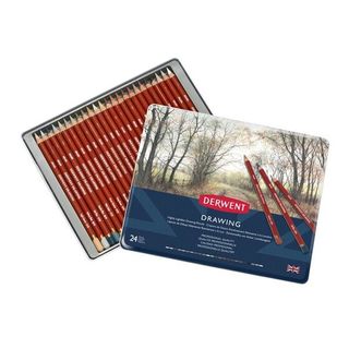 DERWENT DRAWING PENCIL TIN SET 24