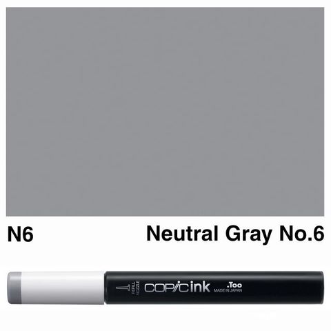 COPIC INK N6 NEUTRAL GRAY NO 6 NEW BOTTLE