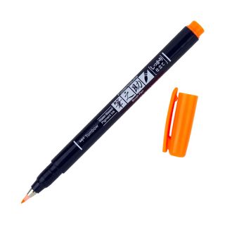 TOMBOW FUDENOSUKE HARD BRUSH PEN NEON ORANGE