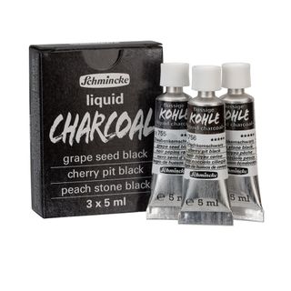 SCHMINCKE LIQUID CHARCOAL SET 3 X 5ML