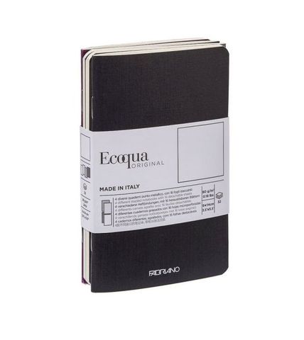 FABRIANO ECOQUA POCKETBOOK PLAIN 4 X DARKS