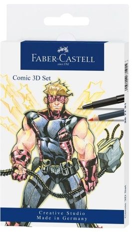 FABER PITT ARTIST PEN SET COMIC ILLUSTRATION 3D