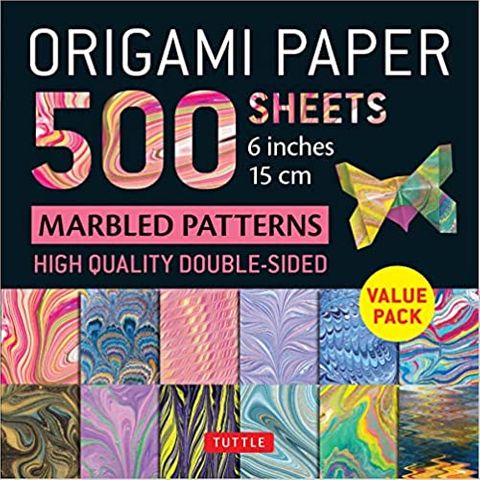 ORIGAMI PAPER 500 SHEETS MARBLED PATTERNS 15CM
