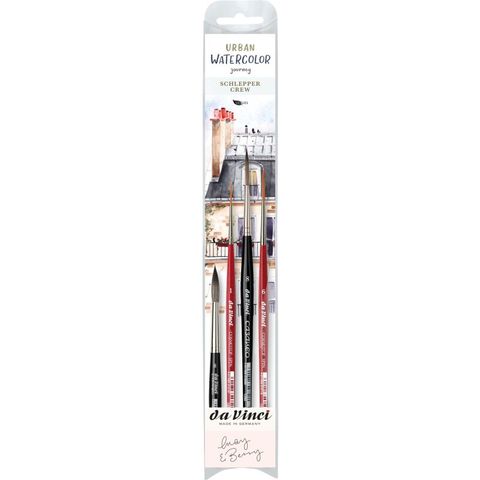 DA VINCI URBAN WATERCOLOUR RIGGER BRUSH SET 4