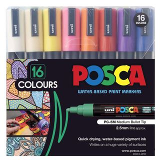 POSCA MARKER 1.8-2.5MM MEDIUM BULLET ASSTD SET 16