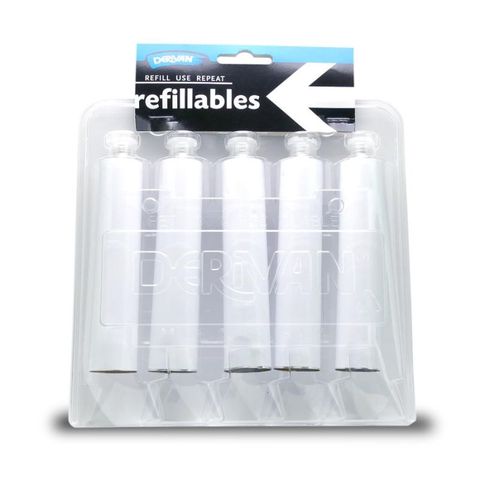 DERIVAN REFILLABLES 5 X 40ML ALUMINIUM TUBES EMPTY