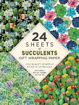 SUCCULENTS GIFT WRAPPING PAPERS 24 SHEETS